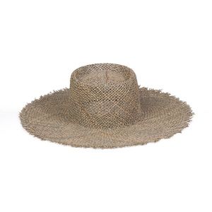 Lack of Color Sunnydip Fray Boater Hat in Straw. Size Small (55 cm).